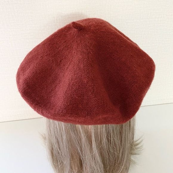Light Rust, Pumpkin Spice French Beret Hat with Classic Tail at Center T… - Picture 3 of 8